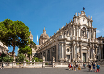 the beautiful Basilica Cathedral baroque of Catania