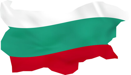 Obraz premium Bulgaria map with waving flag.