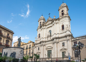 Fototapeta na wymiar The beautiful church of S. Francesco in Catania