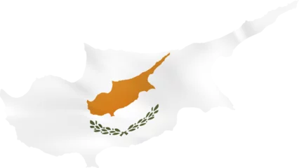 Foto op Canvas Cyprus map with waving flag. © boldg