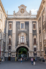 Fototapeta na wymiar The beautiful Uzeda Gate in Catania
