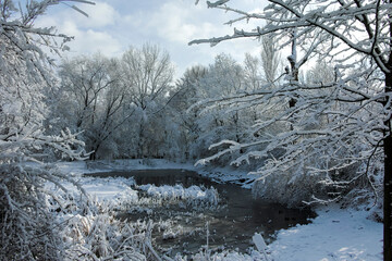 Winter view of South Park in city of Sofia, Bulgaria