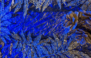 christmas winter background with blue free space for title lettering text