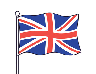 UK, United Kingdom, British flag icon isolated cartoon vector illustration. Great Britain Union Jack.
