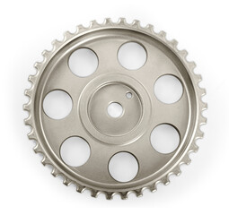 3d metal cog gear isolated white background with clipping path