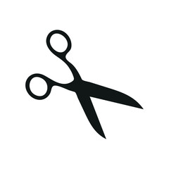 Scissors icon vector black color. Vector illustration