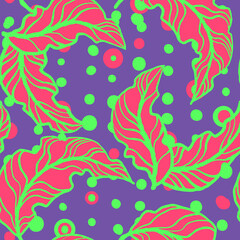 Nature seamless vector pattern with hand drawn twig, tree branch with leaves, tropical summer time. Ecological rural theme for poster print, wrapping paper, wallpaper, clothes textile, fabric design.