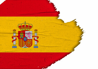 Abstract Spain flag with ink brush stroke effect