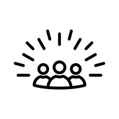 Icono de equipo de trabajo con efecto de resplandor. Grupo. Ilustración vectorial