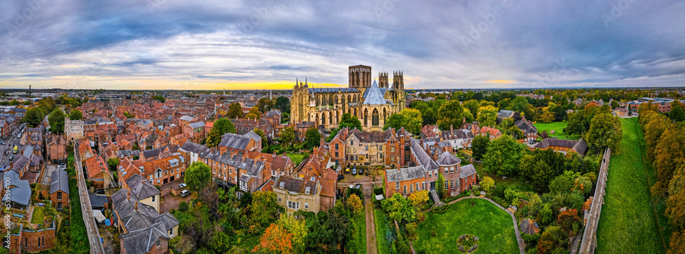 Wall mural aerial view of york minster in england