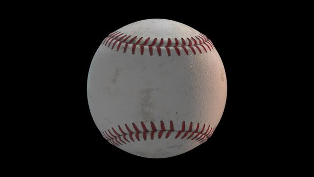 Rotating 3d baseball seamless loop 4k animation
