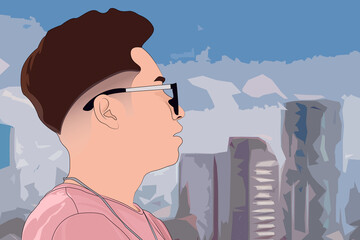 en la terraza de la ciudad