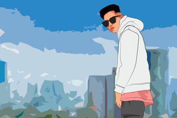 en la terraza de la ciudad