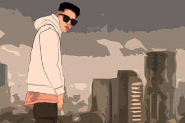 en la terraza de la ciudad