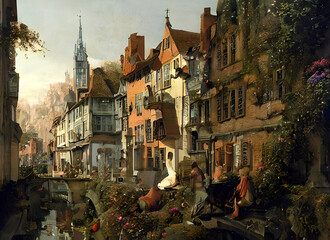 Obraz premium Gothic Sky Museum Historic Ancient Palace History Tower House City Religion Church Building Old Town Cathedral Park Tourism Travel Castle Architecture Europe Landmark Facade Monument