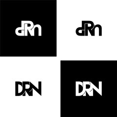 drn lettering initial monogram logo design set