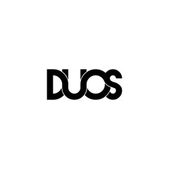 duos lettering initial monogram logo design