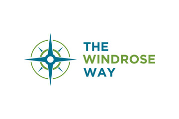 Fototapeta premium Windrose Compass logo design modern direction icon simple minimalist north sign