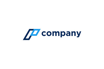 P letter initial logo design line style modern simple minimalist business technology icon symbol
