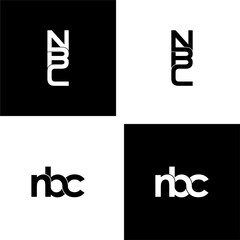 nbc lettering initial monogram logo design set