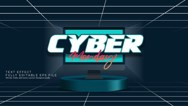 Cyber Monday Text Effect Font Type
