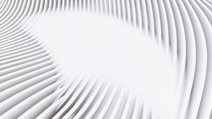 Abstract Curved Shapes. White Circular Background.