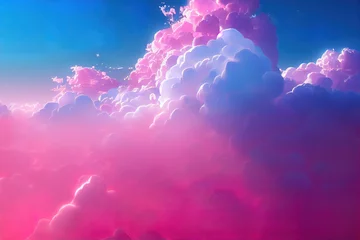 Badezimmer Foto Rückwand rosa Wolken und Hintergrund des blauen Himmels © Gbor