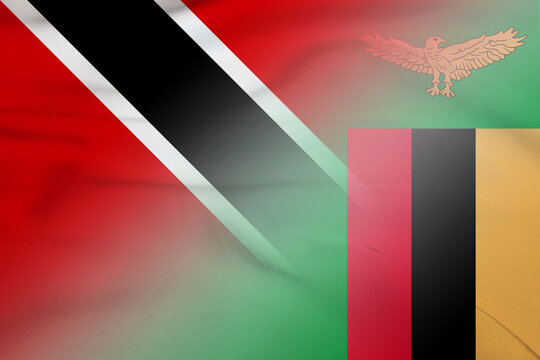 Trinidad and Tobago and Zambia political flag international negotiation ZMB TTO