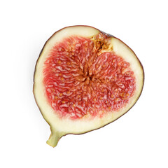 Half of fresh ripe fig isolated on white