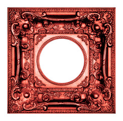 Vintage red frame isolated on the white background