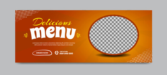 Delicious food menu social media cover timeline template