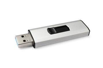 Modern usb flash drive isolated on white