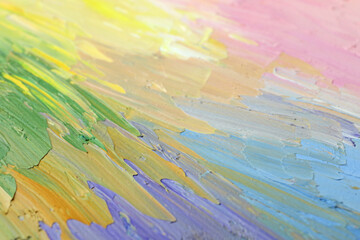 Beautiful strokes of pastel oil paints as background, closeup