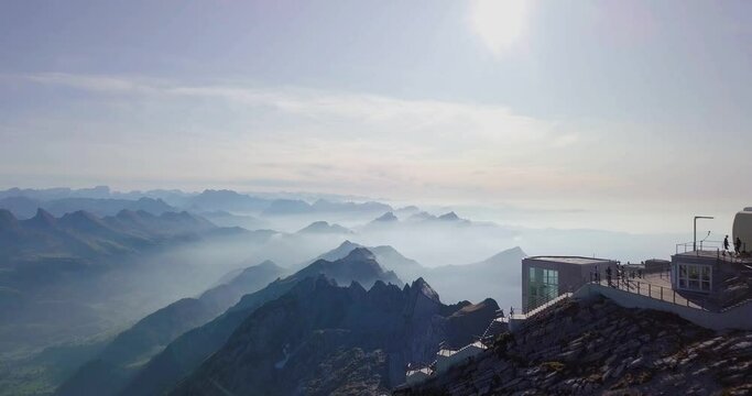Aerial View of Swiss Mountains in Appenzell, Switzerland