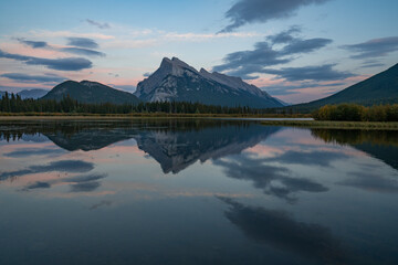 Banff Mount Rundle from Vermilion Lakes - Alberta Canada