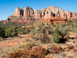 Scenic view of red rock formations from Bell Rock - Courthouse Butte trailhead - Sedona, AZ, USA