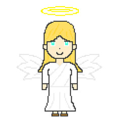 Clip art of pixel art angel