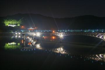 Naklejka na ściany i meble Wolyeonggyo Bridge at night in Andong South Korea