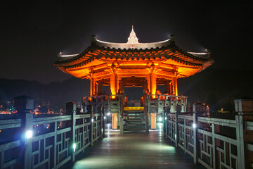 Wolyeonggyo Bridge at night in Andong South Korea