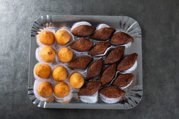 Roasted kibe e Coxinha. Traditional Brazilian snack