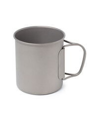 Titanium cup, Titanium mug isolated on white background. With clipping path.
