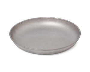 Dish plate titanium metal cookware for mountain camping, With clipping path.