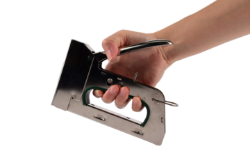 Stapler Pliers and a hand on a transparent background