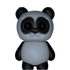 3d panda bear cartoon isolated character illustration 
