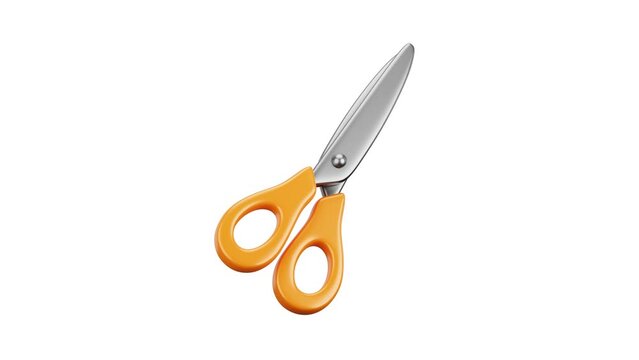 3d scissor animation on the white background