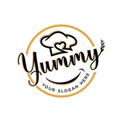 expression food and Home cooking logo design template