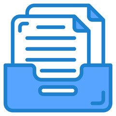 Obraz premium Files inbox blue style icon