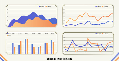 Statistical infographic elements for website, charts, graphs, UI, UX. Info chart elements. data analytics. Modern dashboard. Finance, web, mobile apps. interface