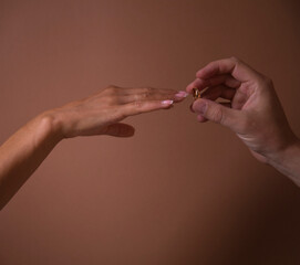 Couple in love. Wedding ring. Love. 
