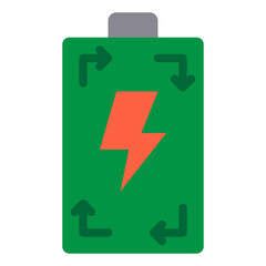 Battery charging flat style icon